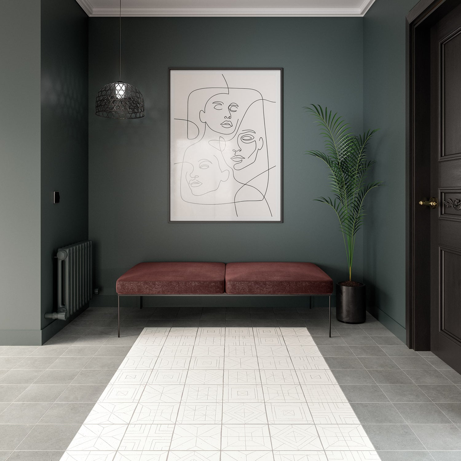 38_Puzzle_Square_Graphite_Stone_18.5_x_18.5_&_Puzzle_Sketch_Decor_18.5_x_18.5